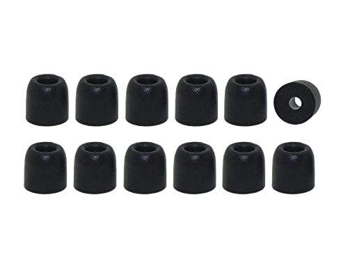 Earphones Plus Brand Memory Foam Earbuds Tips - Black Small