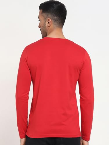 Image of Bewakoof Men's Graphic Print Regular Fit Full Sleeve Round Neck Cotton T-Shirt
