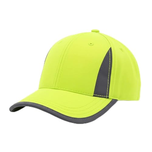 MFAZ Morefaz Ltd Casquette de baseball réfléchissante classique en coton à 6 panneaux avec sangle réglable, Jaune fluo fluo, L