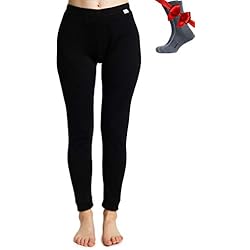 Merino Wool Base Layer Women Pants 100% Merino Wool Leggings Heavyweight, Midweight, Lite Thermal Underwear Bottom and Socks