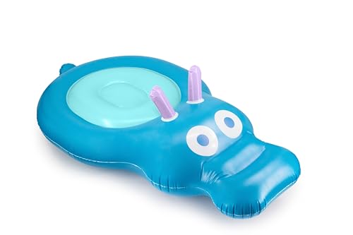 Quut - Hippo Float bouée Gonflable Enfant - poignées Solides - Vinyle épais Durable et Non Toxique - pour Piscine et Plage - 130 x 173 cm - avec rustine de...