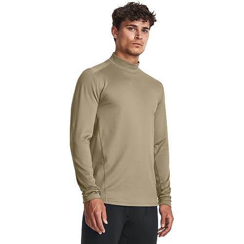 Under Armour Men's Tac Mock ColdGear Infrared Base T-Shirt, (499) Federal Tan / / Black, Large