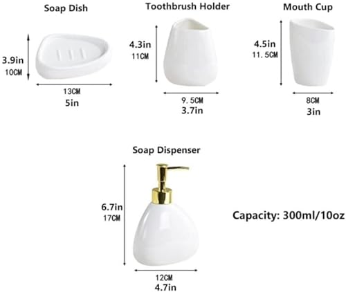 Juego de accesorios de baño dispensador de jabón cerámico y porta cepillos costero 3