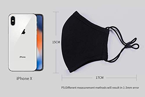 Black Face Mask - Perfect Face Mask Reusable - Durable Cloth Face Mask - 3 Layers Face Masks Washable - Cotton Face Masks 4 PCS - Adjustable Face Mask with Elastic Ear Loops - Ideal Face Coverings