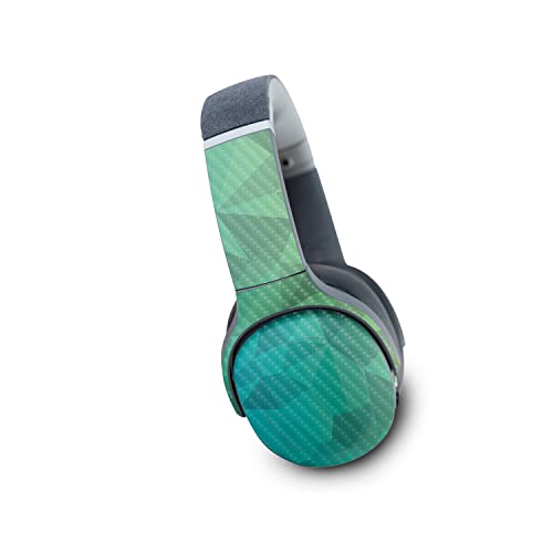 Image of MightySkins Carbon Fiber Skin Compatible with Skullcandy Crusher Evo Wireless - Blue Green Polygon | Protective, Durable Textured Carbon Fiber Finish | Easy to Apply