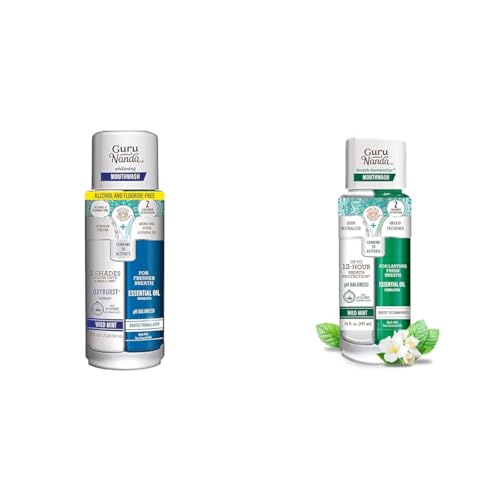 GuruNanda Wild Mint Dual Barrel Mouthwash Bundle - Teeth Whitening Oxyburst & Breath Harmonizer - Alcohol & Fluoride Free - 20 Fl Oz Each image 2