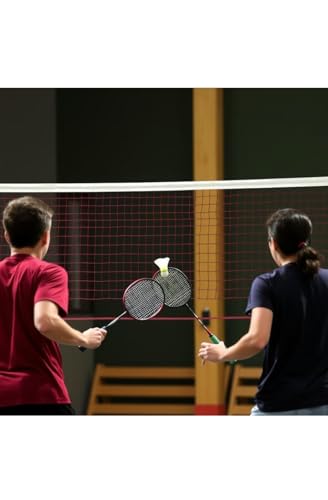 Image of BOSCO Portable Badminton Net Light Brown Colour for Indoor & Outdoor Play | Adjustable Height & Easy Setup Net Stand for Training, Practice & Recreation