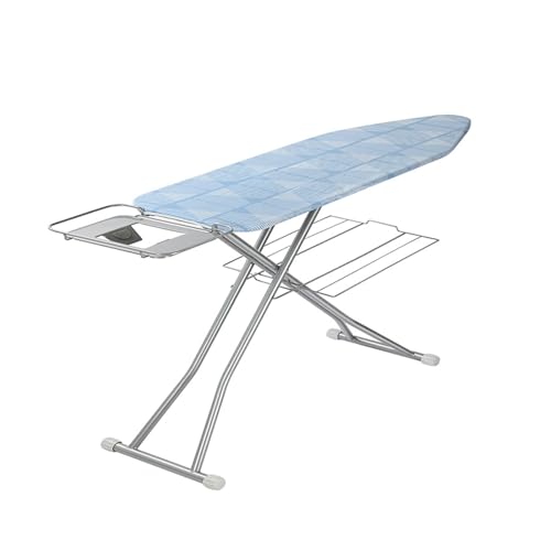 HARIPYER Vertikaler Bügeltisch Bügeltisch mit Hitzebeständigem Bezug mit Dampfbügelablage Klappbarer Höhenverstellbarer Bügeltisch für Hotelzimmer