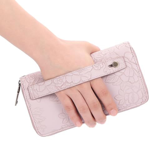 Image of GAEKEAO RFID Leather Wristlet Wallet for Women with Grip Strap
