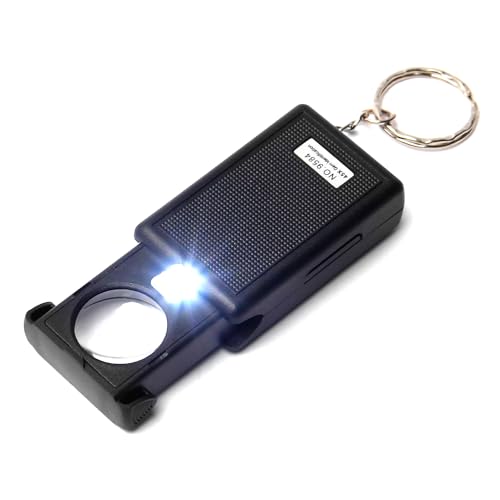 Image of Othmro 1Pcs 45X Magnifying Glass with Light, Diameter 0.83inch Pull Type Eye Magnifier Loupe with LED Illuminated Light, Small Round Handheld Magnifier for Elderly People Students Learning Reading
