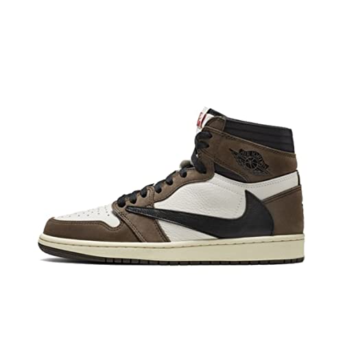 Hohe Jordan x Travis Scott Air Jordan 1 Sneakers, Schwarz und Braun., 42 EU