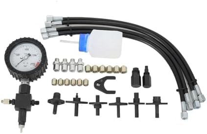 High Pressure Tester Kit, Fuel Tester, 2000 Bar Common Rail Gauge Manometer for Engine Testing with Injection Pipe Blank