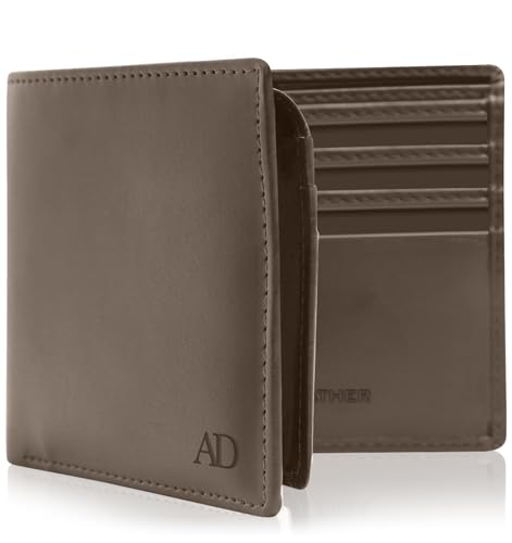 Image of Vegan Leather Bifold Wallets For Men - Cruelty Free Non Leather Mens Wallet With ID Window RFID Gifts For Him
