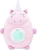Bubzi Co Peluche para Bebé Unicornio - Máquina de Ruido Blanco – Luz quitamiedos infantil – Regalo para Bebé Niña - Regalo de Baby Shower - Calmante del Sueño – Regalo para Recién Nacido