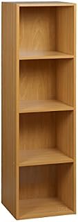 Taylor & Brown® 4 Tier Beech Wooden Bookcase Display Storage Shelving Unit