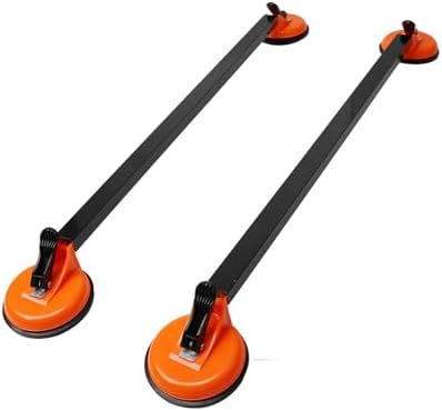 Cryfokt 2 Pcs 36.22 inch 92cm Suction Mount Window Frame Roof Rack Cross Bars, Adjustable Steel Rubber Car Roof Luggage Rack, Universal Fit Cargo Carrier for Long Distance Travel
