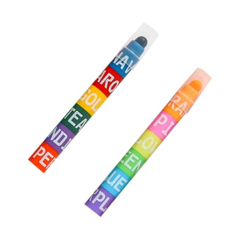 Healeved Rotuladores Fluorescentes Sólidos 6 Colores Bolígrafos para Escribir 2 Unidades Marcadores Escolares Portátiles Colores Retro Resaltadores para Papel y Superficies No Porosas