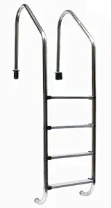 WATERTECH SYSTEMS Swimming Pool Ladder for In Ground Pools Heavy Duty 4-Step Stainless Steel Pool Step Ladder with Easy Mount Legs Stainless Steel 304,4 Steps