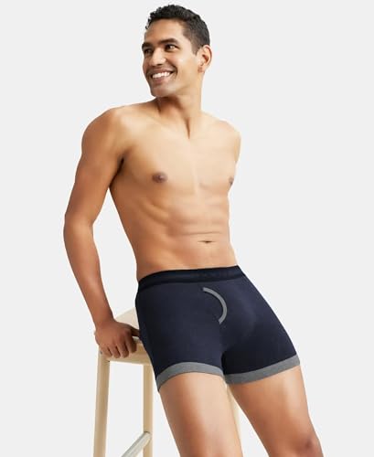 Image of Jockey 1017 Men's Super Combed Cotton Rib Solid Boxer Brief with Stay Fresh Properties