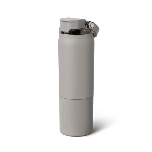 Image of BruMate Rise 25oz Water Bottle With 100% Leakproof Covered Silicone Straw | Insulated Stainless Steel Water Bottle | Cup-Holder Friendly | Fast Flow | Soft Sip Silicone Spout | BPA-Free (Mocha)