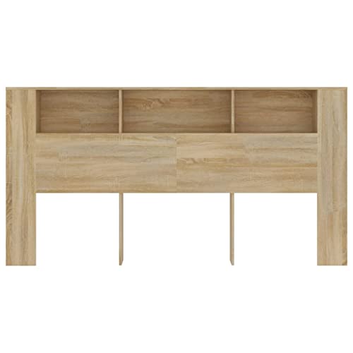 Armoire Tête de Lit Murale 3 Rangements Chêne vidaXL