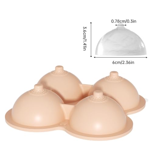 Molde de silicona para cubitos de hielo forma pechos rosa miniatura 2