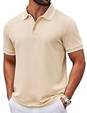 COOFANDY Mens Short Sleeve Polo Shirts Collared Summer Polo Shirts Lightweight Old...
