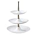 Ceramiczny stojak na ciasto stojak na ciasto forma do ciasta trójwarstwowy stojak na ciasto deserowy dom salon stojak na ciasto owocowe (kolor: biały, rozmiar: jeden rozmiar)