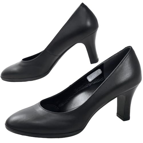 [リーガル] 本革 7cmヒール F74J プレーンパンプス 履きやすい 消音リフト ラウンドトゥ レディース B 23.0cm