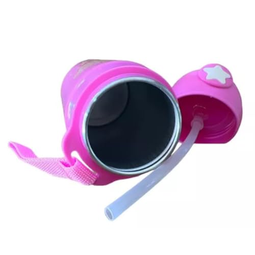 Garrafa De Alumínio Infantil Antivazamento Com Canudo de Silicone Ursinho