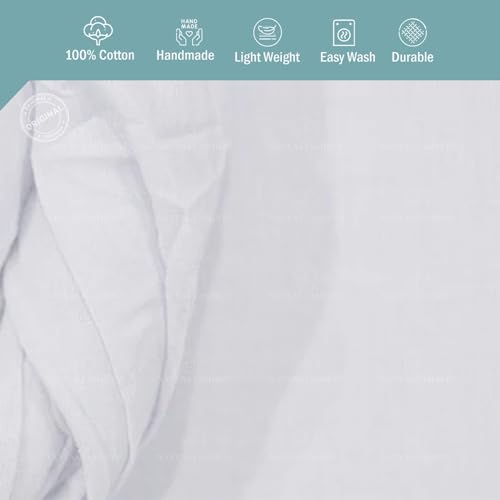 Image of Plain Mulmul Soft Cotton Fabric | Lightweight Breathable Mulmul Cloth | Super Quality Natural Cotton Fabric for Kurta, Dress, Dupatta, Lining & Craft Use (White, 2.5 Meters)