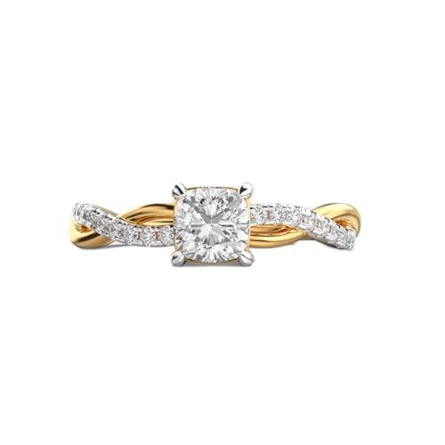 Bague demi-éternité moissanite en argent 925 plaqué or fait main