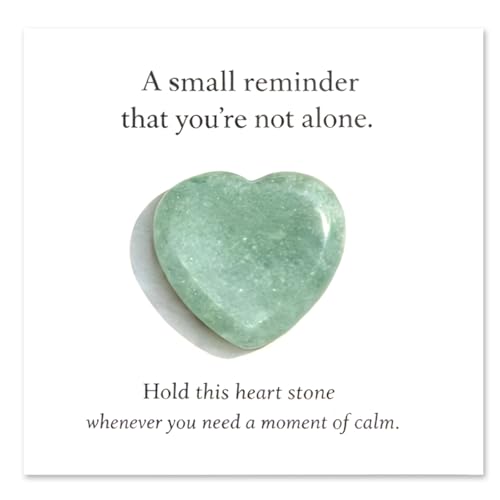 Green Crystal Worry Stones Heart Healing Crystal Gifts for Women with Gift Card Polished Reiki Balancing Good Luck Stones for Friend(Green)