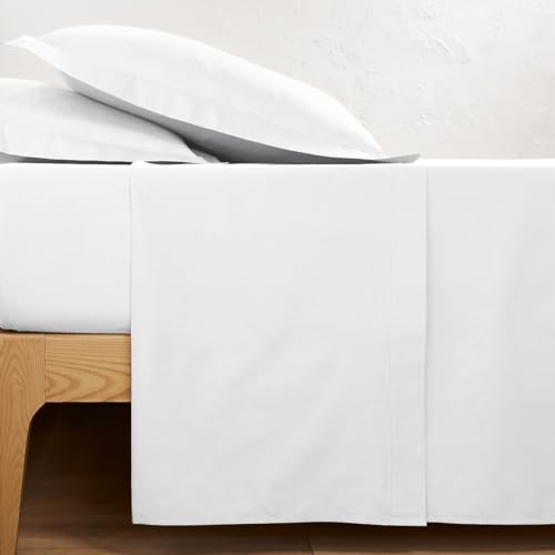 Dhestia Home - Sabana Encimera Barata de Microfibra Blanca - Color Blanco, Talla Litera