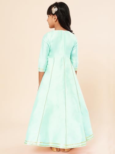 Image of A.T.U.N. (ALL THINGS UBER NICE) Girls Woven Design Gota Jacket Maxi Anarkali Gown