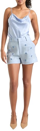 Cinq a Sept Women's Pearl Ditsy Linen Suiting Tora Short
