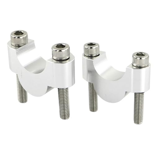 Rehausseur guidon moto 28mm argent pour Suzuki avec pontets de guidon fat bar rehausse de 20mm