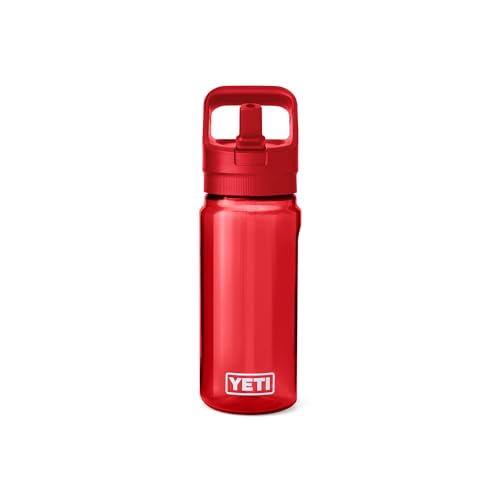 Image of YETI Yonder 600 ml /20 oz Water Bottle with Yonder Straw Cap, Rescue Red