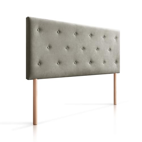 SUENOSZZZ-ESPECIALISTAS DEL DESCANSO Cabecero de Cama Helsinki con Patas nórdicas y tapizado en Tela para Camas de 150 (160 x 100 cm) Tela Gris