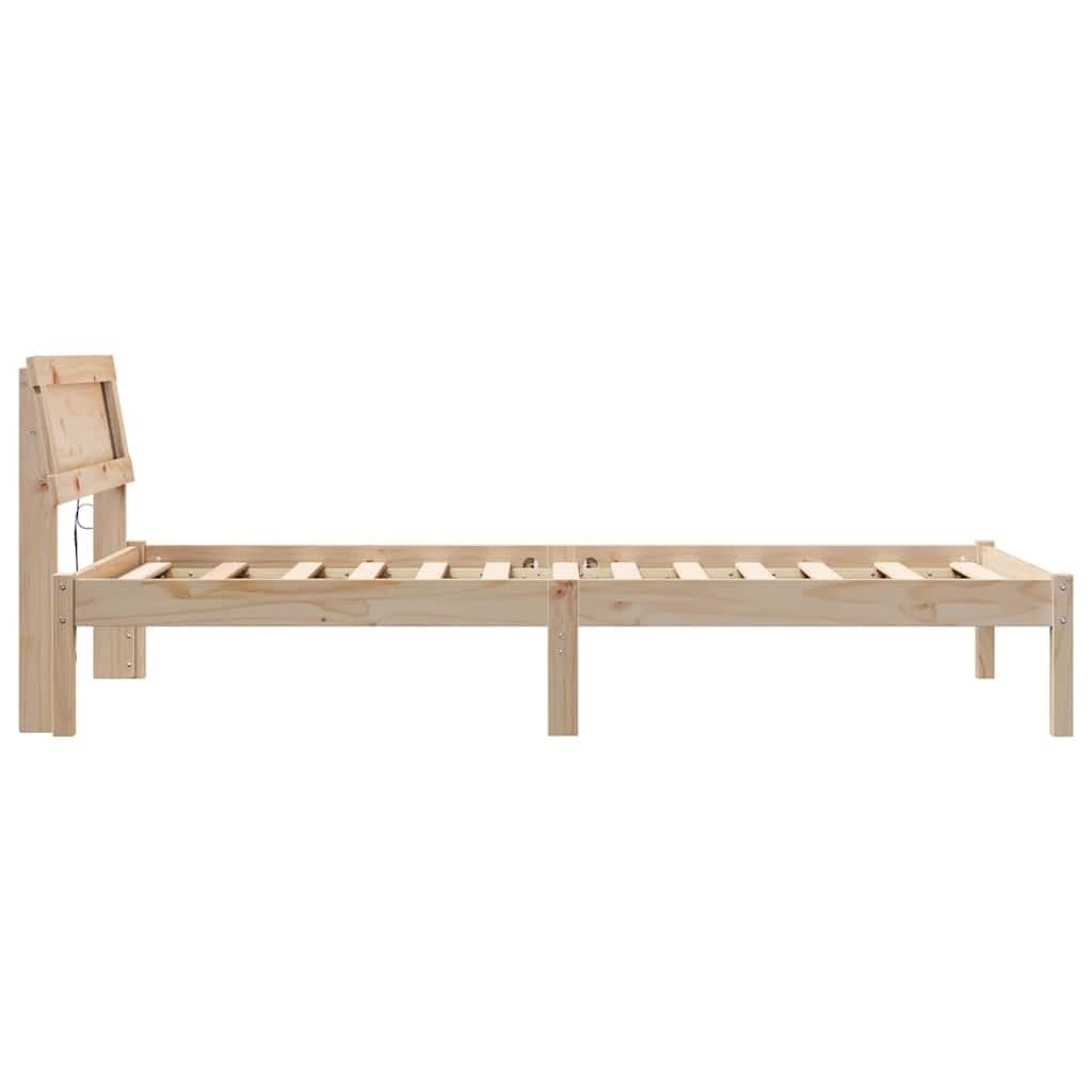 Solidne drewno sosnowe nowoczesna platforma Brązowy 75 x 190 cm