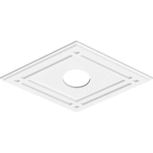Image of Ekena Millwork CMP28X18DD-05000 Diamond Architectural Grade PVC Contemporary Urethane Ceiling Medallions 28 inchW x 18 5 /8 inchH x 5 inchID x 9 3 /4 inchC x 1 inchP