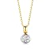 Produktbild Orovi Kette Damen, Diamantkette Bicolor gold Solitär Halskette 18 Karat (750) Gold Kette mit Anhänger Diamant Brillanten 0.25 ct Schmuck