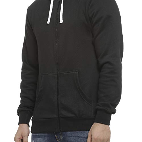 Image of CAHOOT Men's Zip-Front Hoodie with Contrast Drawstring for Casual Wear | Long Sleeve | Hooded Neck | Zipper Closure | Cotton Sweatshirt Crafted with Comfort Fit for Everyday Wear