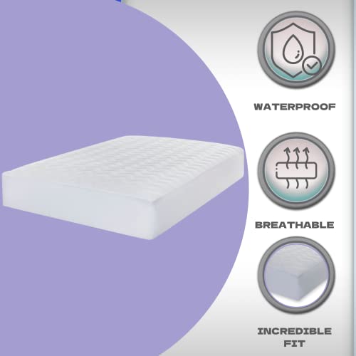 Waterguard Full Extra Long Mattress Pad Protector | Waterproof, Cotton Cover, Microfiber Bottom | Fitted, Quilted, Hypoallergenic And Breathable (Full Xl Size 54X80) #TOP3