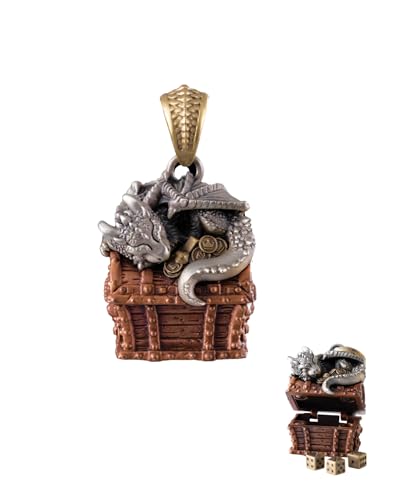 COPPERTIST.WU Dragon Treasure Chest Pendant Necklace Keepsakes Jewelry Gift for Men Women,Brass&Copper&Bronze