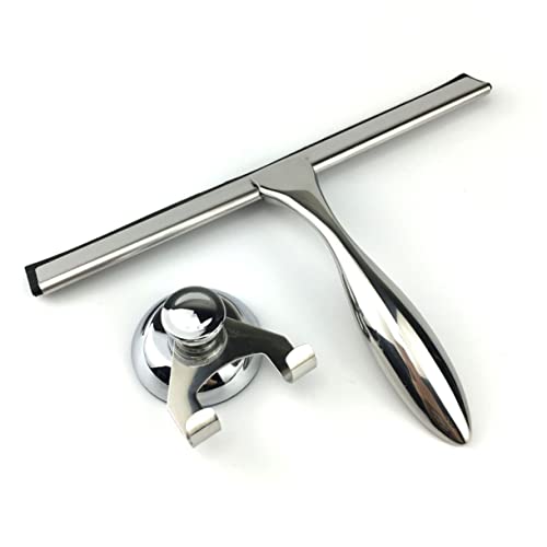 HAPINARY 3 Piezas escobilla de Ducha tableros escobilla de Goma para Lavar Ventanas Poste de tensión de la Ducha Equipo Balde Piscina Tinte raspador para baño raspador para Vidrio Silver
