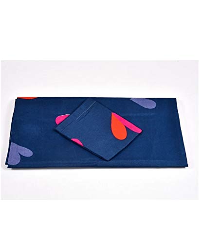 Image of Prime Collection 225 TC Cotton-Blend Fabric Single Sized(90x60) Inch 1 Bedsheet with 1 Pillow Covers - Single Bedsheet for Single Bed (Blue Heart)