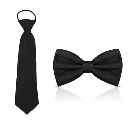 Opiniones y reviews de Corbatas y pajaritas para Niño , listamos los 10 mejores. 45 AFCJLTO Juego de corbata y pajarita para niños y corbata ajustable para niños, perfecto para fiestas de graduación (negro)