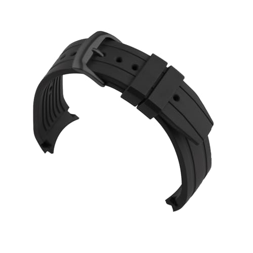 Correa de goma 23mm Citizen E168 BN0085 resistente y duradera para reloj negro 4