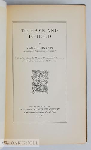 To have and to hold B00069BDG0 Book Cover